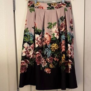 ASOS Floral A-Line Skirt in Pink and Black